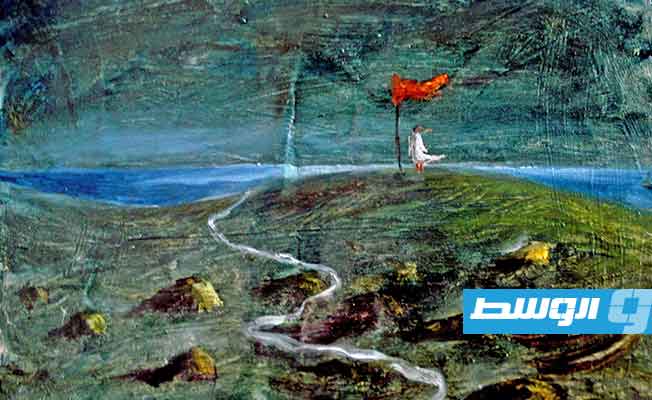 من أعمال الفنان التشكيلي موسى أبوسبيحة (بوابة الوسط)