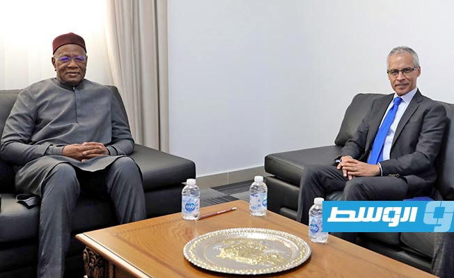 المبعوث الأممي عبدالله باتيلي يلتقي السفير الفرنسي مصطفى مهراج، الثلاثاء 16 يناير 2024 (حساب باتيلي على تويتر)