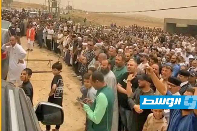 جنازة عبدالغني الككلي في مدينة ككلة بالجبل الغربي، الخميس 15 مايو 2025. (الإنترنت)