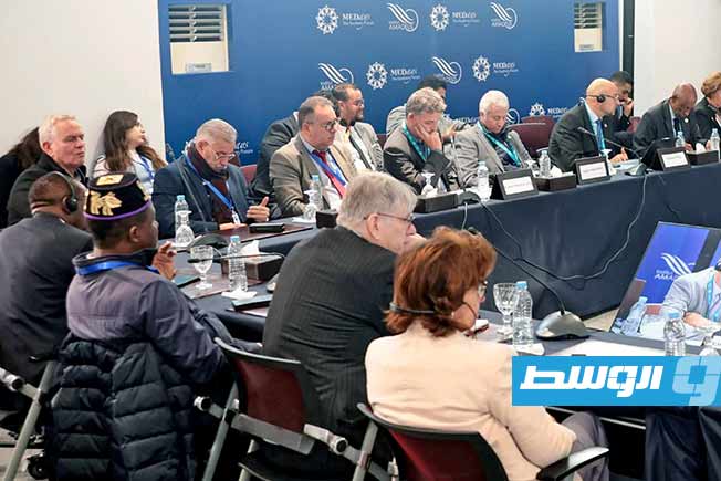 من مشاركة عبدالهادي الحويج في منتدى «ميدايز» الدولي المنعقد في المغرب، 30 نوفمبر 2025. (وزارة الخارجية بحكومة حماد)