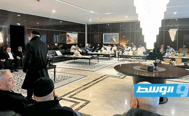 وفد من قبيلة المقارحة خلال زيارة عبدالله السنوسي، الأربعاء 25 ديسمبر 2024 (المجلس الاجتماعي سوق الجمعة والنواحي الأربعة)