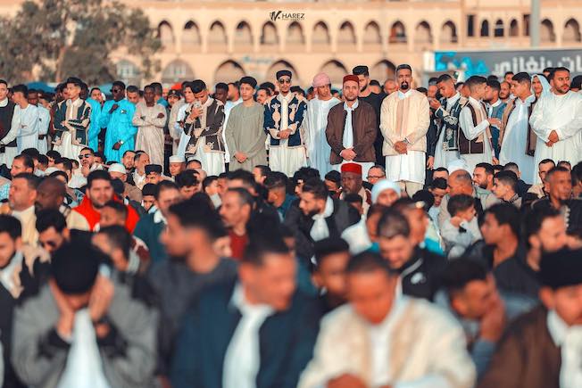 صلاة عيد الفطر في ساحة الكيش ببنغازي، 31 مارس 2025. (تصوير: بن حريز)