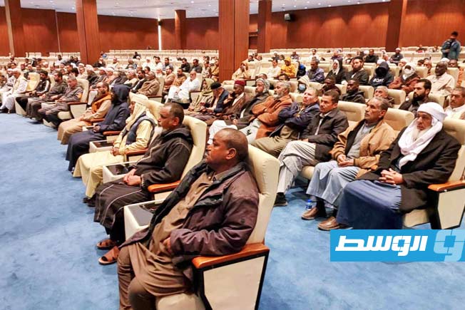 من إجراء قرعة الحج عن المنطقة الجنوبية بقاعة «قصر فزان» للمؤتمرات في مدينة سبها، 8 فبراير 2025. (رمضان كرنفودة)
