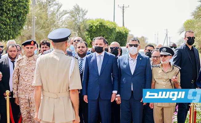 من جولة الدبيبة رفقة اللافي وعدد من الوزراء في الزاوية، 21 أغسطس 2021. (المكتب الإعلامي لرئيس الحكومة)