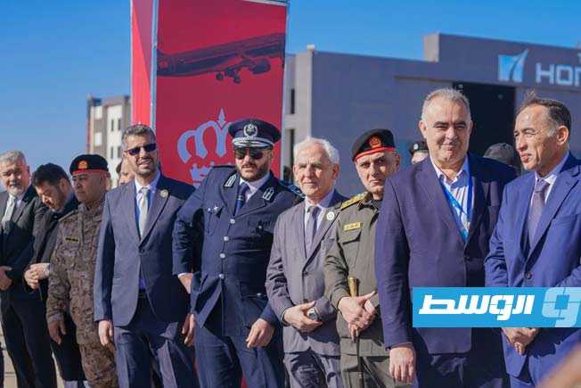 استقبال طائرة الخطوط الملكية الأردنية بمطار مصراتة الدولي، الخميس 15 يناير 2025. (بلدية مصراتة)
