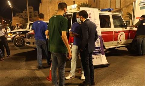 حملة تطعيم ضد فيروس كورونا المستجد، بميدان الشهداء في طرابلس، بعد فوز المنتخب على الغابون, 7 سبتمبر 2021. (المركز الوطني لمكافحة الأمراض)