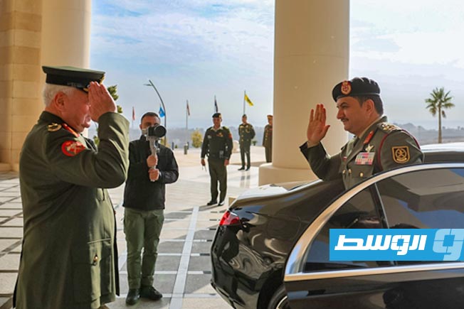 مراسم استقبال نائب القائد العام لـ«القيادة العامة» الفريق أول ركن صدام حفتر في الأردن، الثلاثاء 6 يناير 2025 (المكتب الإعلامي للقيادة العامة)