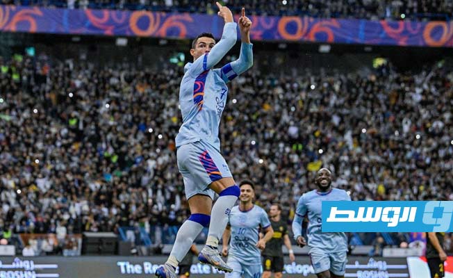 كريستيانو رونالدو يحتفل بهدفه في مرمى باريس سان جيرمان، الخميس 19 يناير 2023 (تويتر)