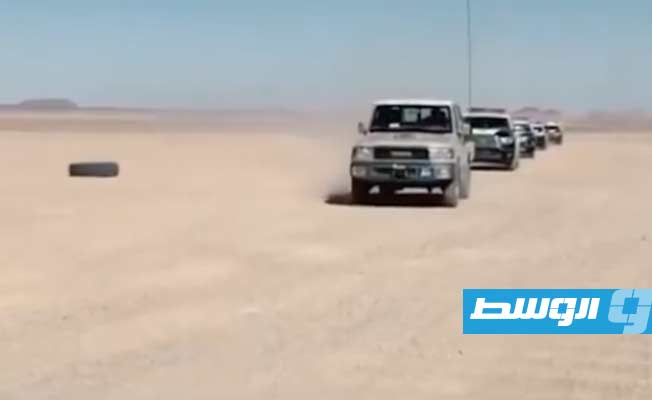 دوريات أمنية على الحدود الليبية - السودانية. (فيديو نشره جهاز مكافحة الهجرة غير الشرعية)