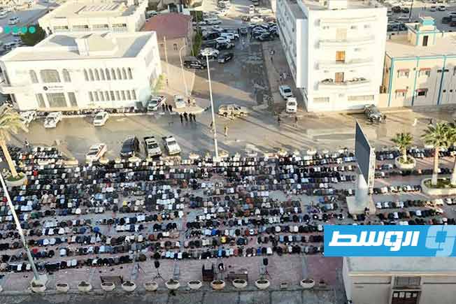 صلاة العيد في ساحة لواء الشعب بأجدابيا، 20 مارس 2026. (فيسبوك)