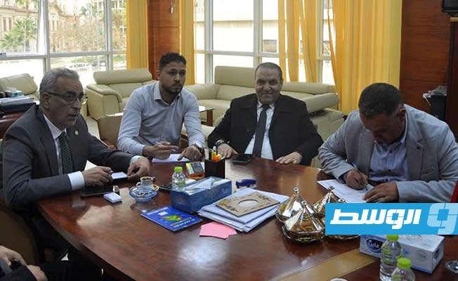 اجتماع الغاوي مع وفد العجيلات. الإثنين 28 مارس 2022. (وزارة الإسكان والتعمير)