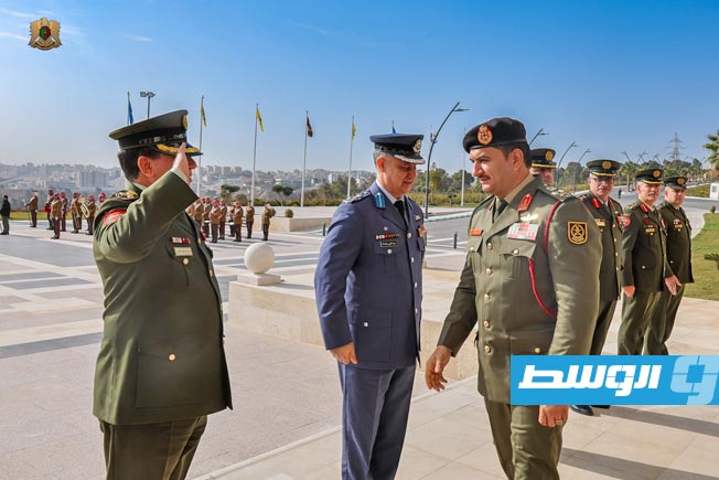 مراسم استقبال نائب القائد العام لـ«القيادة العامة» الفريق أول ركن صدام حفتر في الأردن، الثلاثاء 6 يناير 2025 (المكتب الإعلامي للقيادة العامة)