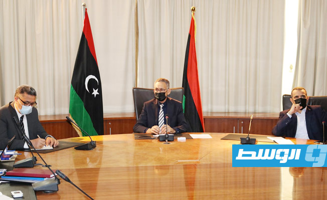 جانب من لقاء وزير الاقتصاد مع مدير برنامج المشروعات الصغرى والمتوسطة، 18 أبريل 2021. (الوزارة)