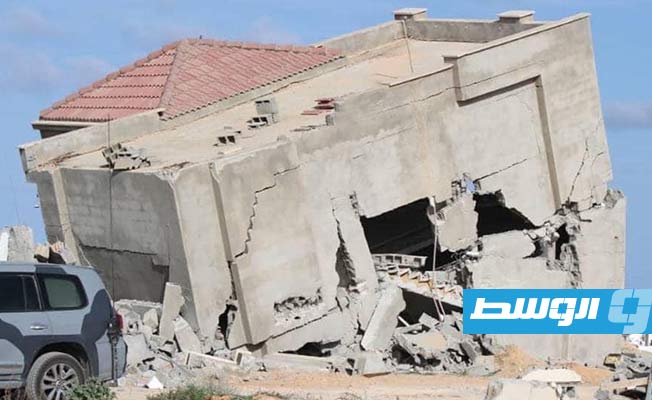 جانب من المرحلة الثانية من إزالة المباني المخالفة في قصر خيار، 18 ديسمبر 2022. (وزارة الداخلية بحكومة الوحدة الوطنية الموقتة)