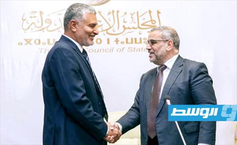 المشري مع تكالة. (أرشيفية: الإنترنت)