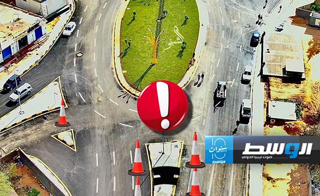 رسم توضيحي للتعديلات المرورية الجديدة في عين زارة خلال إنشاء جسر جديد مكان جزيرة «عودة الحياة» (مديرية أمن طرابلس)