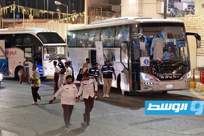وصول حجاج ليبيين إلى مقر إقامتهم في مكة، 16 مايو 2026. (هيئة الحج والعمرة)