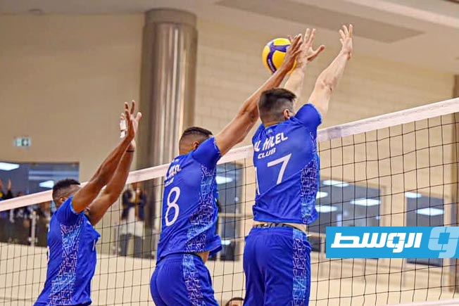 مباراة الهلال والكويت الكويتي بالبطولة العربية للأندية، الجمعة 17 يناير 2025 (صفحة الاتحاد الليبي للكرة الطائرة على فيسبوك)
