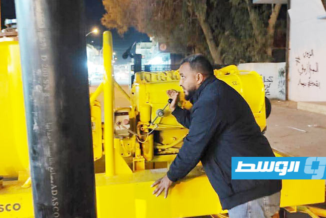 إيقاف ضخ مياه الصرف الصحي في أجدابيا بسبب صيانة طارئة، 27 فبراير 2026. (بوابة الوسط)