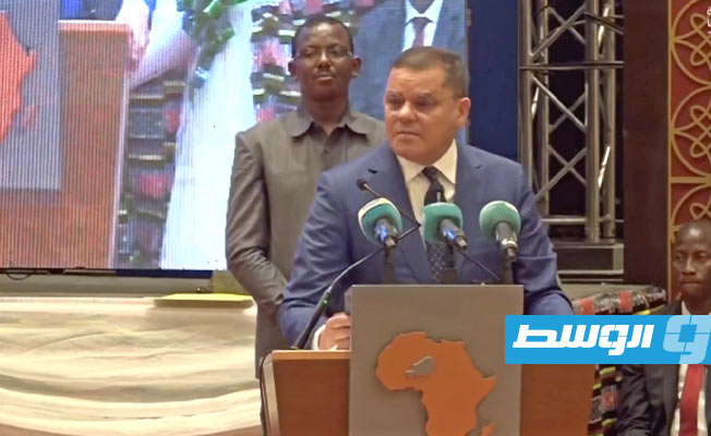 الدبيبة متحدثا في افتتاح معرض وملتقى «صنع في ليبيا» بنيامي، الأربعاء 15 مارس 2023. (فيديو)