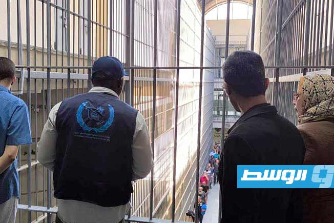 من زيارة وفد مجلس الدولة ومجموعة من الحقوقيين إلى سجن معيتيقة في طرابلس، السبت 31 مايو 2025. (الإنترنت)