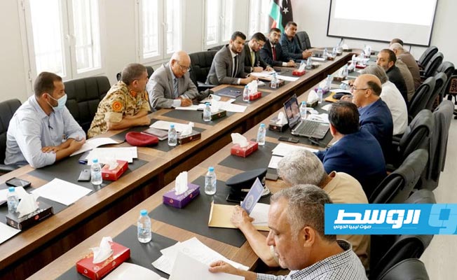 اجتماع أمني موسع يناقش ملفات تأمين الحدود مع دول الجوار، والهجرة غير الشرعية، 6 يونيو 2021. (حكومة الوحدة الوطنية)