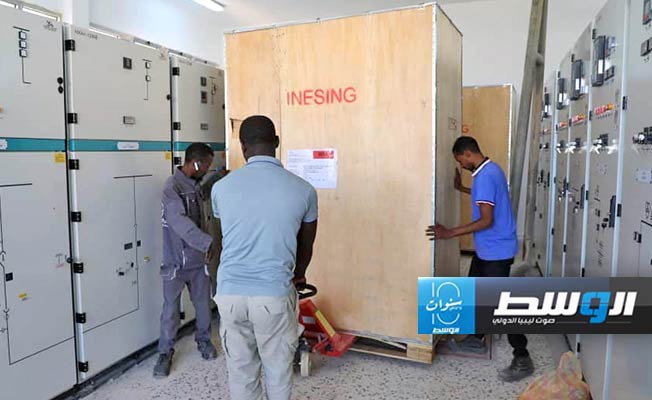 من أعمال استكمال مشروع محطة تحويل الزغواني في جنزور، 6 أكتوبر 2024. (شركة الكهرباء)