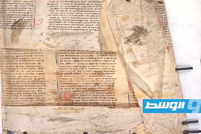 نص مكتوب باللغة الفرنسية القديمة، وهي لغة البلاط والأرستقراطية في إنجلترا في العصور الوسطى بعد الغزو النورماندي العام 1066. (ديلي ميل)