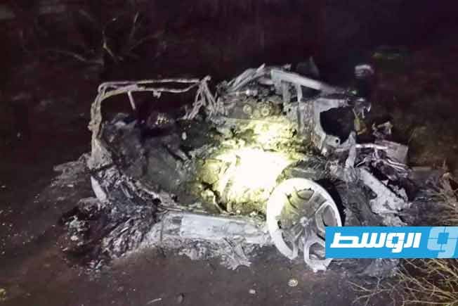 سيارة لاعب ليفربول الراحل ديوغو جوتا وقد تعرضت لدمار شامل جراء الحادث (فيسبوك)