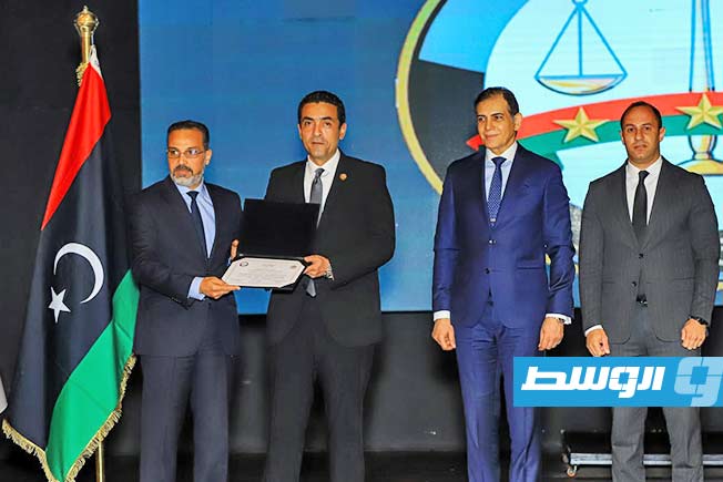 تكريم أعضاء النيابة الليبية بعد ورشة تدريبية نظمتها النيابة المصرية، 7 أغسطس 2025. (النيابة المصرية)