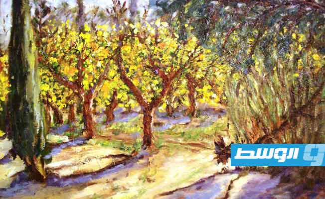 من أعمال الفنان التشكيلي موسى أبوسبيحة (بوابة الوسط)