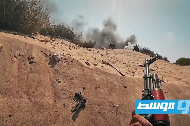 جانب من التدريب العسكري «فنَبَذْنَاهُمْ في اليمّ» لقوات الجيش التابعة لحكومة الدبيبة، 18 أكتوبر 2025 (لقطة مثبتة من مقطع مصور: حكومة الدبيبة)