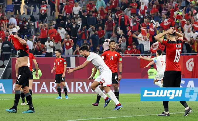 المنتخب التونسي يقتنص هدفا ثمينا يحجز به مقعدا في نهائي بطولة كأس العرب 2021 بفوزه على المنتخب المصري. (الإنترنت)