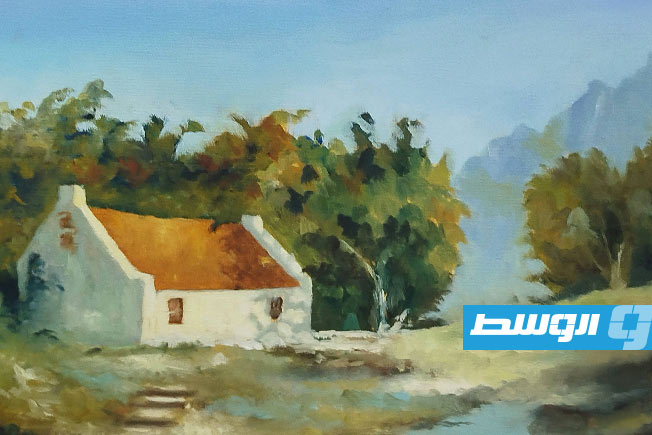 لوحة للفنانة الليبية غزالة العبيدي (فيسبوك)