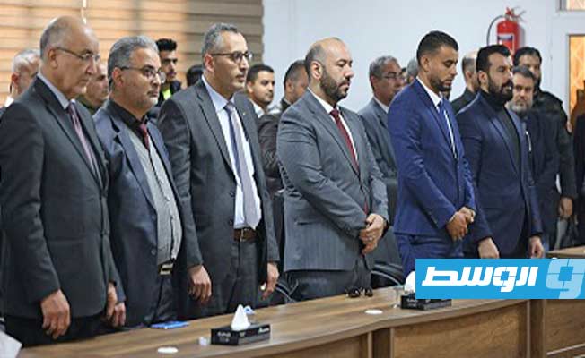 جانب من مراسم إعادة افتتاح المعهد العالي للقضاء في طرابلس، 20 فبراير 2023، (مكتب النائب العام)