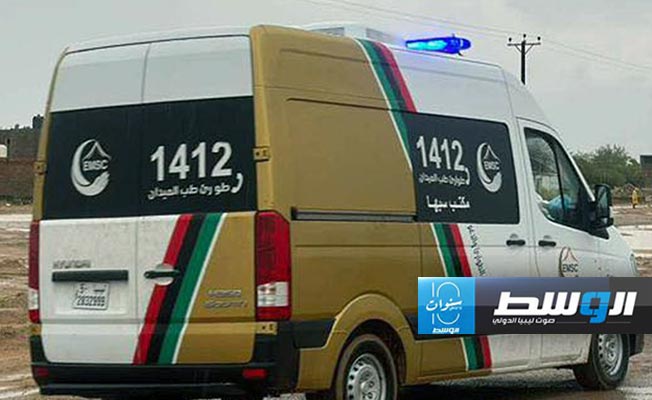 سيارات إسعاف تابعة لجهاز طب الطوارئ والدعم في تهالا، الإثنين 19 أغسطس 2024 (منصة حكومتنا)