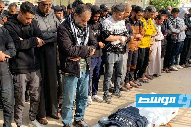 من تشييع الصحفي حلمي الفقعاوي، مراسل وكالة «فلسطين اليوم» الإخبارية. 7 أبريل 2025 (شبكة قدس)
