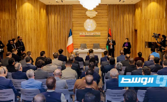مراسم توقيع مذكرتي التفاهم وعقود المشروعات الجديدة مع الشركات الفرنسية، الأربعاء 27 نوفمبر 2024. (صندوق التنمية وإعادة إعمار ليبيا)