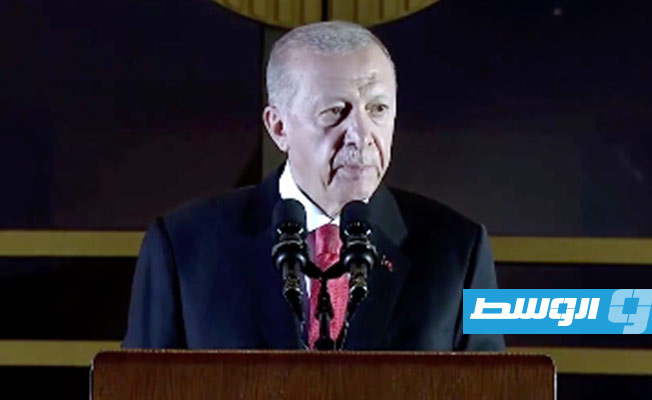 إردوغان متحدثا أمام المؤتمر الـ14 للدبلوماسيين الأتراك. الثلاثاء 8 أغسطس 2023. (بث مباشر)