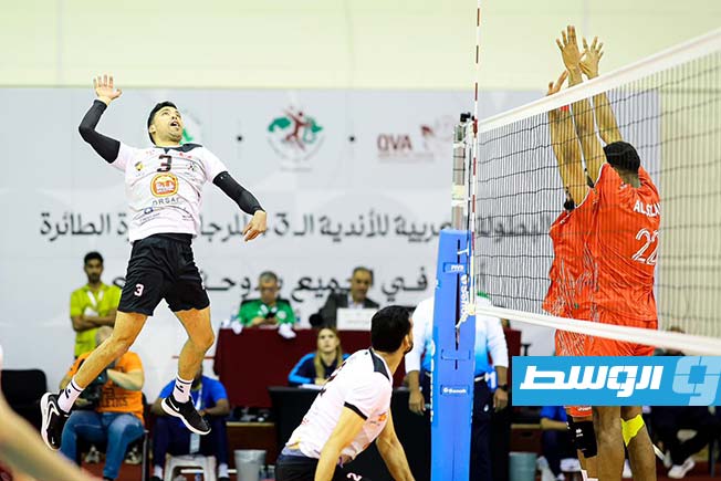 مباراة السويحلي والسلام العماني بالبطولة العربية للكرة الطائرة السبت 25 يناير 2025 (صفحة نادي السويحلي على فيسبوك)