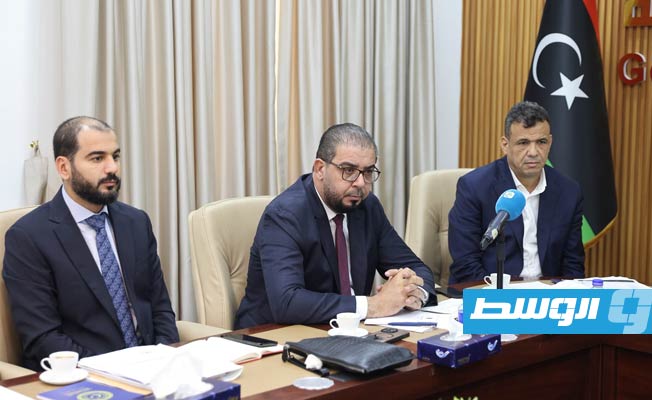 اجتماع موسع عقد اليوم بديوان مجلس وزراء حكومة الوحدة الموقتة، الأحد 30 يوليو 2023 (صفحة الحكومة على فيسبوك)