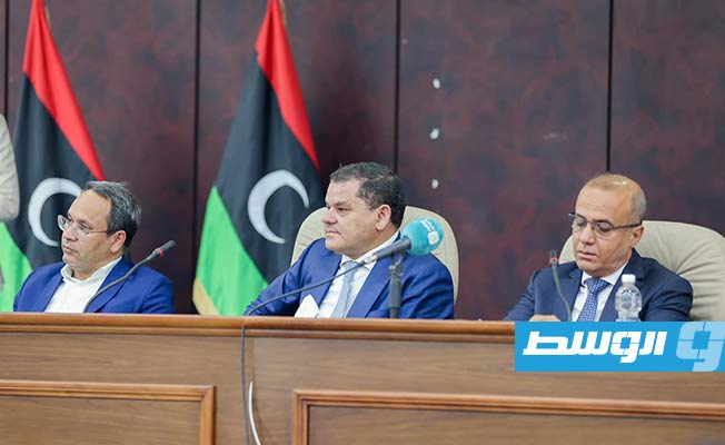 من جولة الدبيبة رفقة اللافي وعدد من الوزراء في الزاوية، 21 أغسطس 2021. (المكتب الإعلامي لرئيس الحكومة)