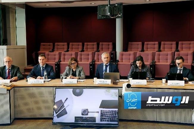 اجتماع الدبيبة مع رئيسة المفوضية الأوروبية للمواصلات في بروكسل، الأربعاء 15 مايو 2024. (حكومتنا)