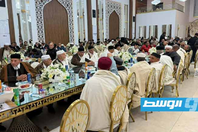 الملتقى الاجتماعي لأهالي الزاوية وبني وليد بمدينة الزاوية، الإثنين 2 فبراير 2026. (بوابة الوسط)