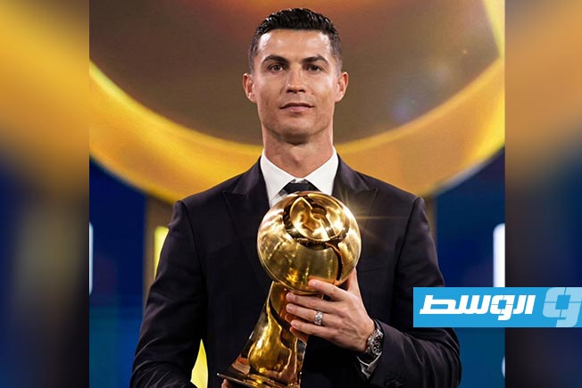 رونالدو عقب تسلمه جائزة «غلوب سوكر» الأحد 28 ديسمبر 2025 (إكس)