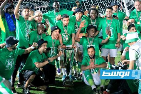 جانب من احتفال الأهلي طرابلس بالتتويج بالدوري، 12 أغسطس 2025. (الإنترنت)