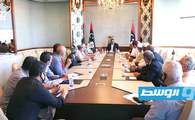 رئيس المجلس الرئاسي محمد المنفي، مع أعضاء الهيئة العليا للملتقى الليبي للاستقرار, (المجلس الرئاسي)