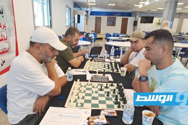 جانب من منافسات المرحلة الثانية من بطولة ليبيا للشطرنج المؤهلة لنهائيات بطولة ليبيا (فيسبوك)
