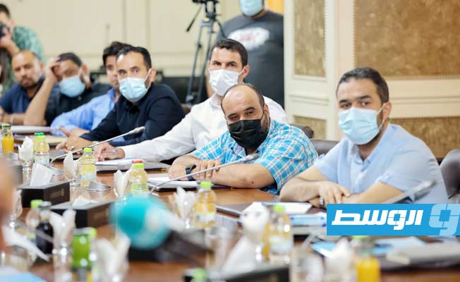 اجتماع الدبيبة مع مسؤولي جهاز تنمية وتطوير المراكز الإدارية، الخميس 19 أغسطس 2021. (حكومة الوحدة الوطنية)