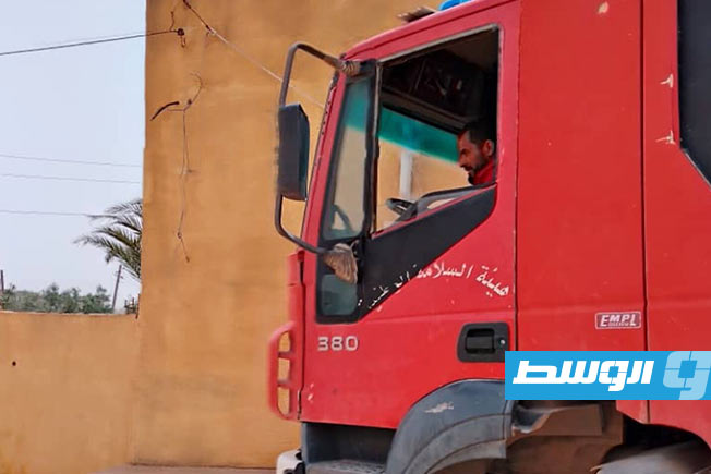آثار حريق اندلع في منزل بالأصابعة، 12 أبريل 2026. (هيئة السلامة الوطنية)